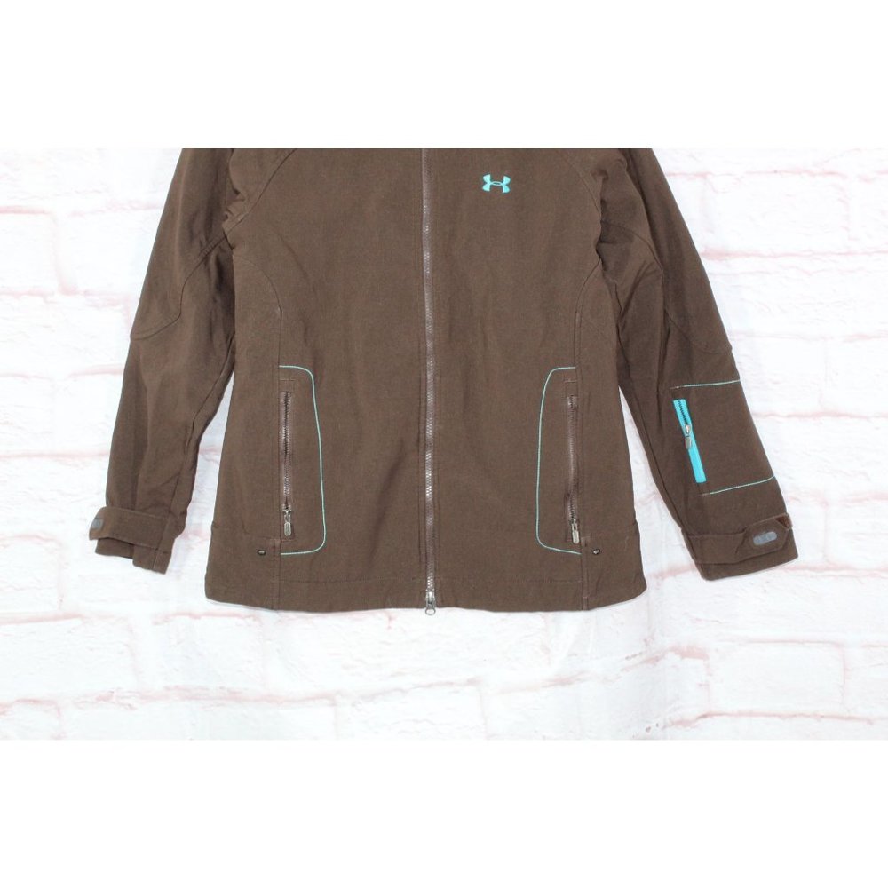 Under Armour Brown Polyester Blend Full Zip Jacket Size M - Picture 3 of 11